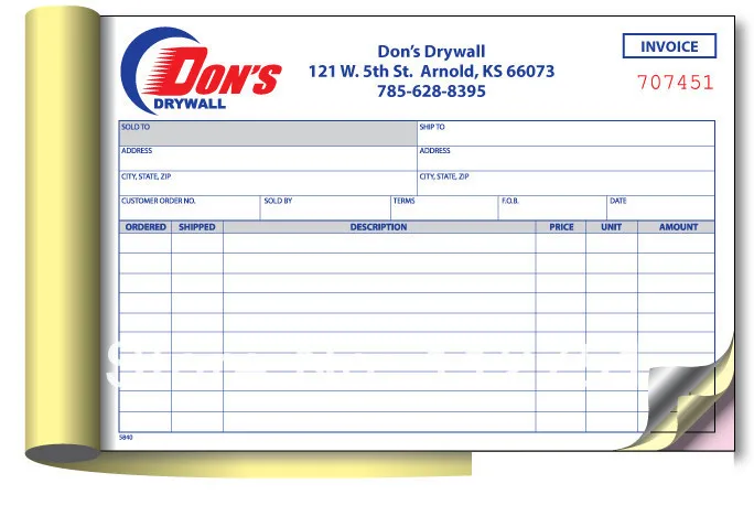 receipts book