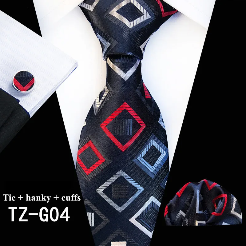 Коричневый модный ретро деловой мужской галстук Карманный Набор Запонок классический мужской Галстук Пейсли набор шелковых галстуков Свадебный жаккардовый - Цвет: TZ-G04