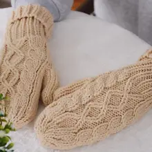 120 пар/лот женские модные теплые милые 7 цветов вязаная перчатка/крученые вязаные перчатки