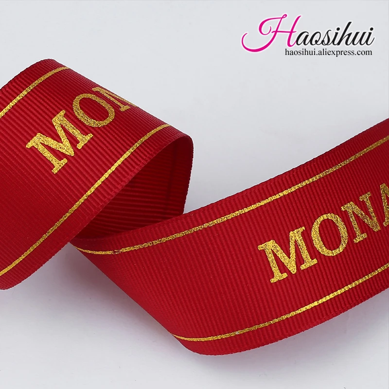 HAOSIHUI 5/8 ''(16 мм) оптовые дешевые персонализированные Grosgrain ленты для вечерние