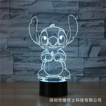 

New Stitch Shape Usb 3D Light Colorful LED Visual Light Gift Atmosphere Table Lamp