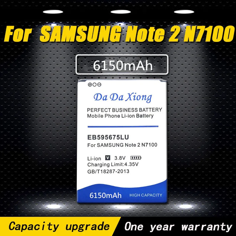 Bateria para Samsung Galaxy Note N7100 E250 Lte N7105 N7102 T889 L900 Verizon I605 Bateria Alta Qualidade 6150mah Eb595675lu