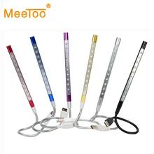 MeeToo светодиодный светильник для книг 10 светодиодов USB светодиодный светильник для чтения книг металлический материал гибкий Diy светильник s для ноутбука ПК компьютера