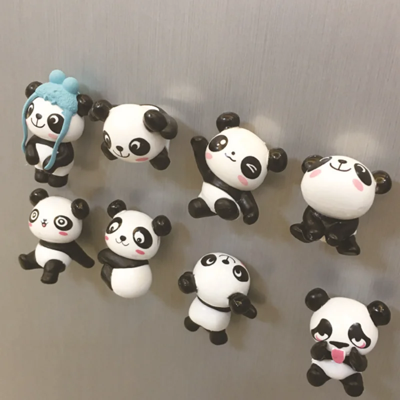 

8 pcs/set cute Cartoon panda stereo Refrigerator magnet creative Kids gifts Home Decoration
