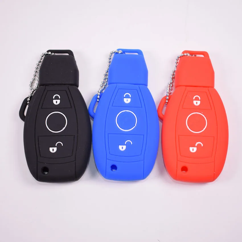 Silicone Car Remote Key FOB Cover Case Shell Bag For mercedes benz w214