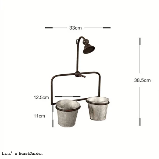 industrial vintage retro metal faucet wall planter pot (3)