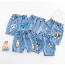Розничная! Детские короткие штаны для детей 3-7 лет, новинка года, летняя одежда высокого качества с дырками для маленьких мальчиков и девочек, wild ковбойские шорты
