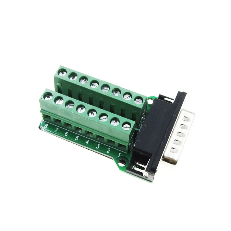 D-SUB DB15 VGA Male 3Row 15Pin Plug to Terminal PCB Board Connectors