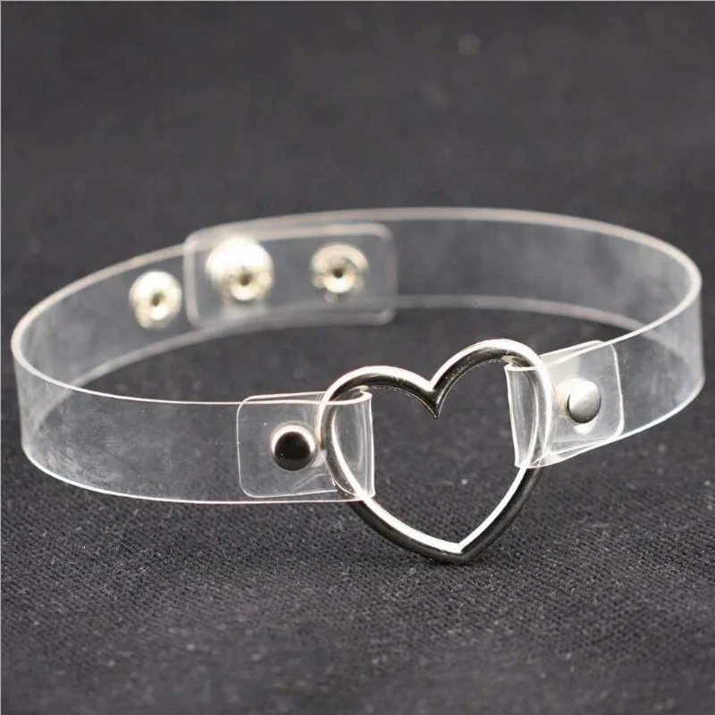 

Women Lady Favorite Punk Goth Harajuku Grunge Leather Rivet Heart Funky Torques Collar Gothic Choker Necklaces Chocker Jewelry