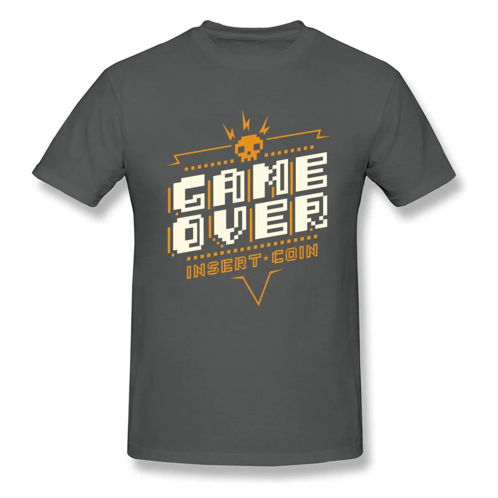 Game Over T Shirts Fitted Short Sleeve Geek 100% Cotton Fabric O-Neck Men Tops & Tees Printed T-shirts Summer Free Shipping Game Over carbon