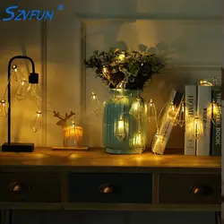 Szvfun строки Батарея гладить металла Diamond 20 Led String Праздник Свадебная вечеринка Kerst украшения дома Guirlande Lumineuse