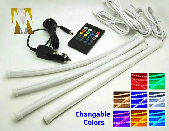 

RGB LED Strobe Light car Strip Light Voice Control Car Changable Atmosphere light LED Flash Lamps Music Control LED Strip lights