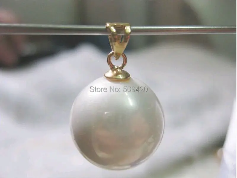 

Wholesale>GENUINE BEAUTIFUL 15-16MM white AAA+ akoya shell pearl pendant 14K
