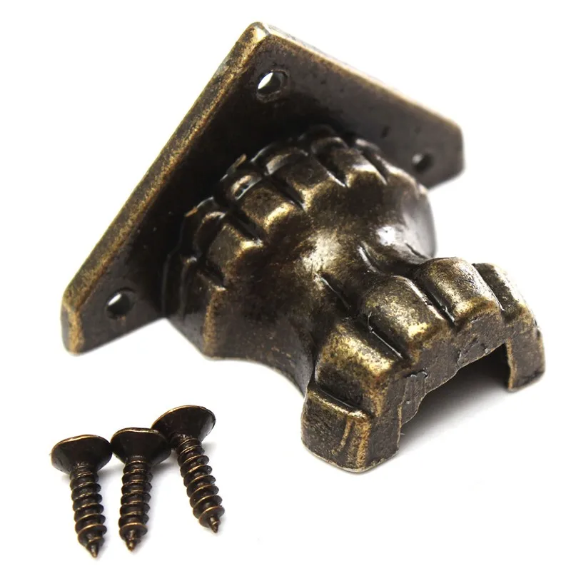 4pcs Antique Brass Jewelry Chest Wood Box Decorative Feet Leg Corner