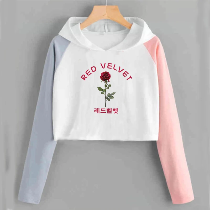 

Red Velvet Hoody Croped Hoodie Top Fashion ReVeluv Kpop Fashion Kawaii Irene Joy Yeri Fandom Pink Sweatshirt Autumn Clothes