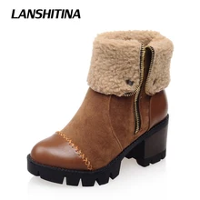 Femmes Cheville Bottes D’hiver Botte de Neige La Russie à tricoter Bottes Collège Vent Coton Chaussures Plate-Forme Des Femmes Bottes Chaussures Botas G169