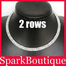 Эффектное ожерелье двойной со стразами в ряд ожерелье, Бархатный чокер 12 шт./партия