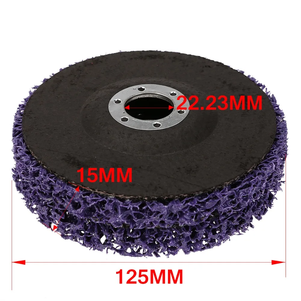 2pcs Mayitr Purple 125mm Poly Strip Disc Grinder Wheel Paint Rust Removal Clean  For Angle Grinder