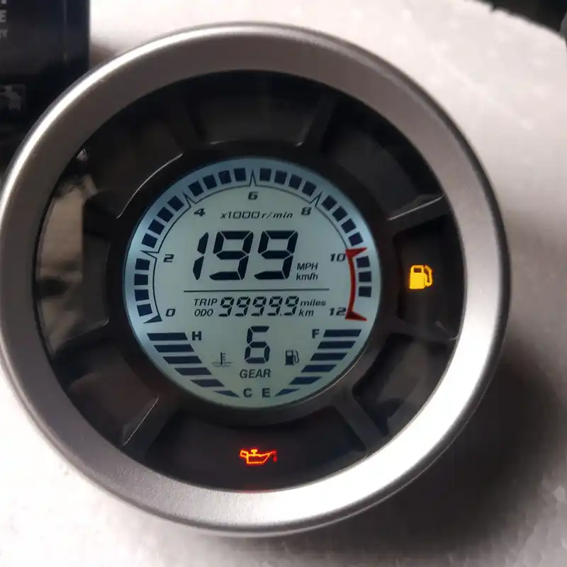 12000RPM LCD Digital Odometer Motorcycle Speedometer Tachometer 1-4 Cylinders