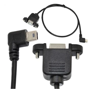 

50pcs/lot 90 Degree Right Angled Mini B Male to USB B Female Data Cable Cord Wire Line Panel Mount For Printer