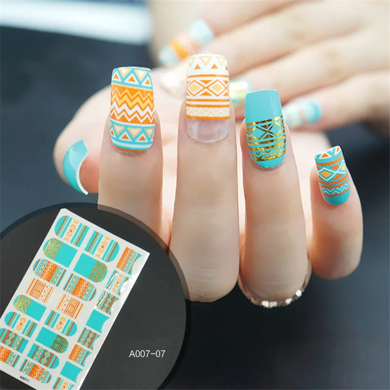 

Summer Designs Nail Sticker Gel Polish French Manicure Patch Tape Waterproof Breathable Geometry Nail Decal Sticker Makeup Tools