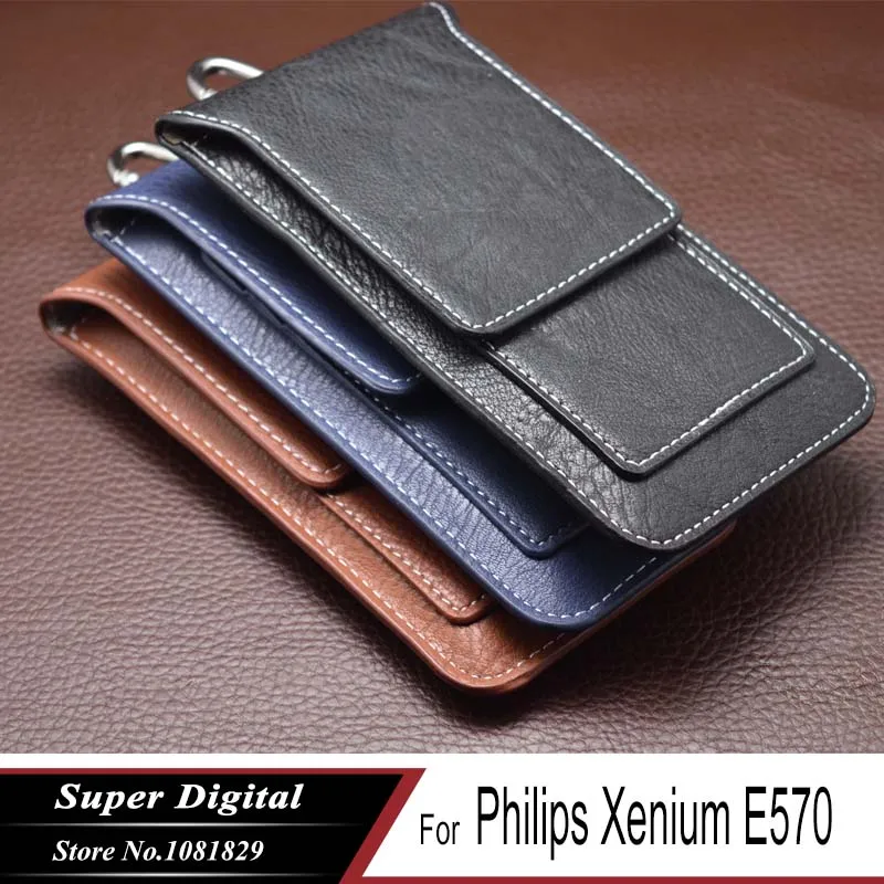 Case For Philips Xenium E570 luxury pouch PU leather phone flip multifunctional cover phone holster mobile phone bag