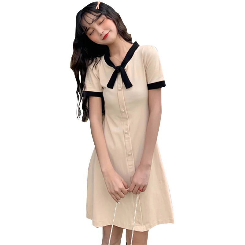 

Women's sweet dress summer 2019 new fashion wild very fairy French small platy girl
