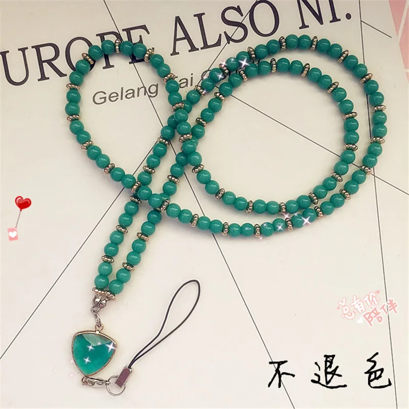 

Women's Universal Rhinestone Cute Mobile Phone Pearl Lanyard Wrist Strap Hanging Neck Rope Phone Chain Length Female