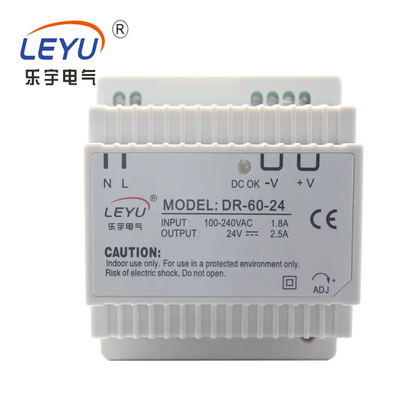 

DR-60-15 Single output Din Rail type 60W 15V switching power supply
