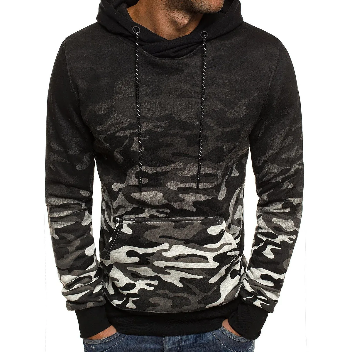 

Running Pullover Men Hooded Camouflage Long Sleeve Hoodies Warm Sweatshirt Sport Jacket Outdoor Training Fitness Sportswear