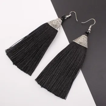 

2019 new jewelry ladies tassel earrings exaggerated retro 9 color pendant earrings wholesale