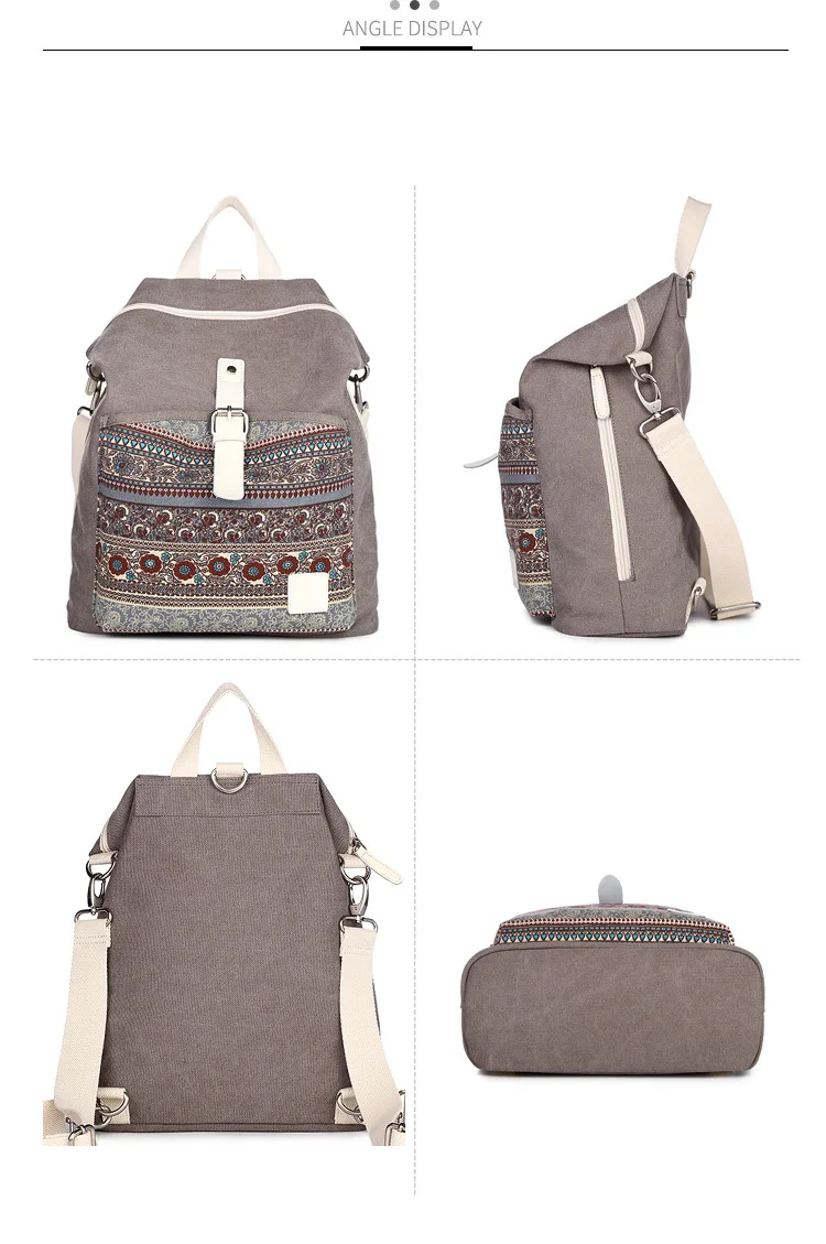 Bolsa de Ombro Zhierna Mochila Feminina Pacote Estilo Nacional Retro Escola Vento Menina Lona Flor Bolsa Prático 16 Cheap Mochilas