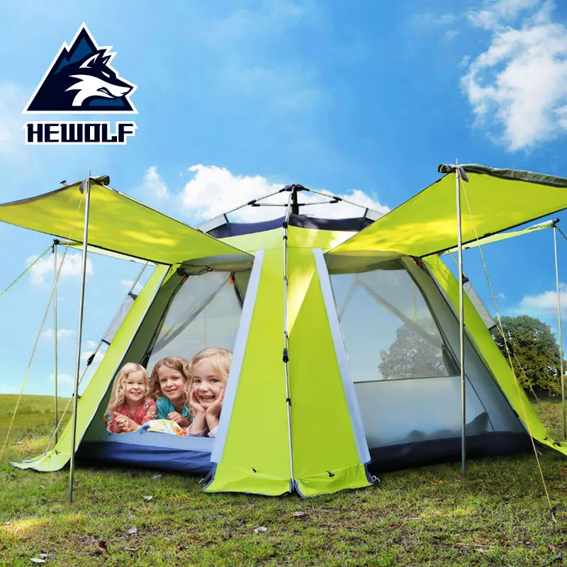 

2019 3-4 persons double layer weather resistant outdoor camping tent for fishing hunting adventure and family party