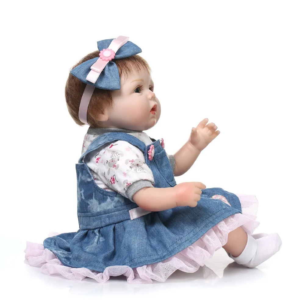 Nicery 16-18 дюймов 40-45 см Bebe Кукла Reborn Мягкая силиконовая игрушка для мальчиков и девочек Reborn Baby Doll подарок для детей синий белый