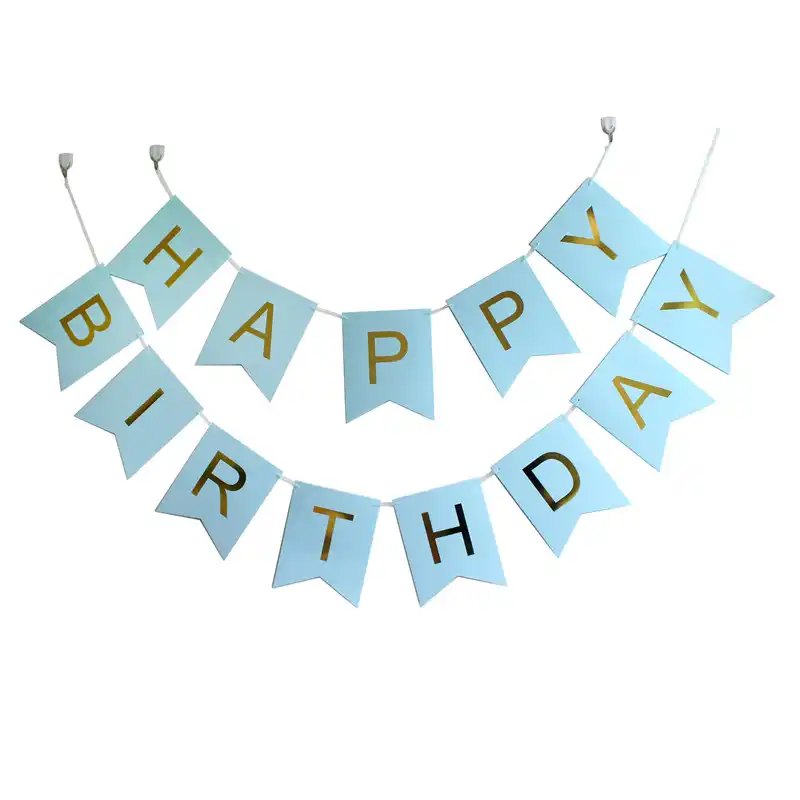 Cartel De Feliz Cumpleanos Rosa Azul Menta Negro Kit Banderines