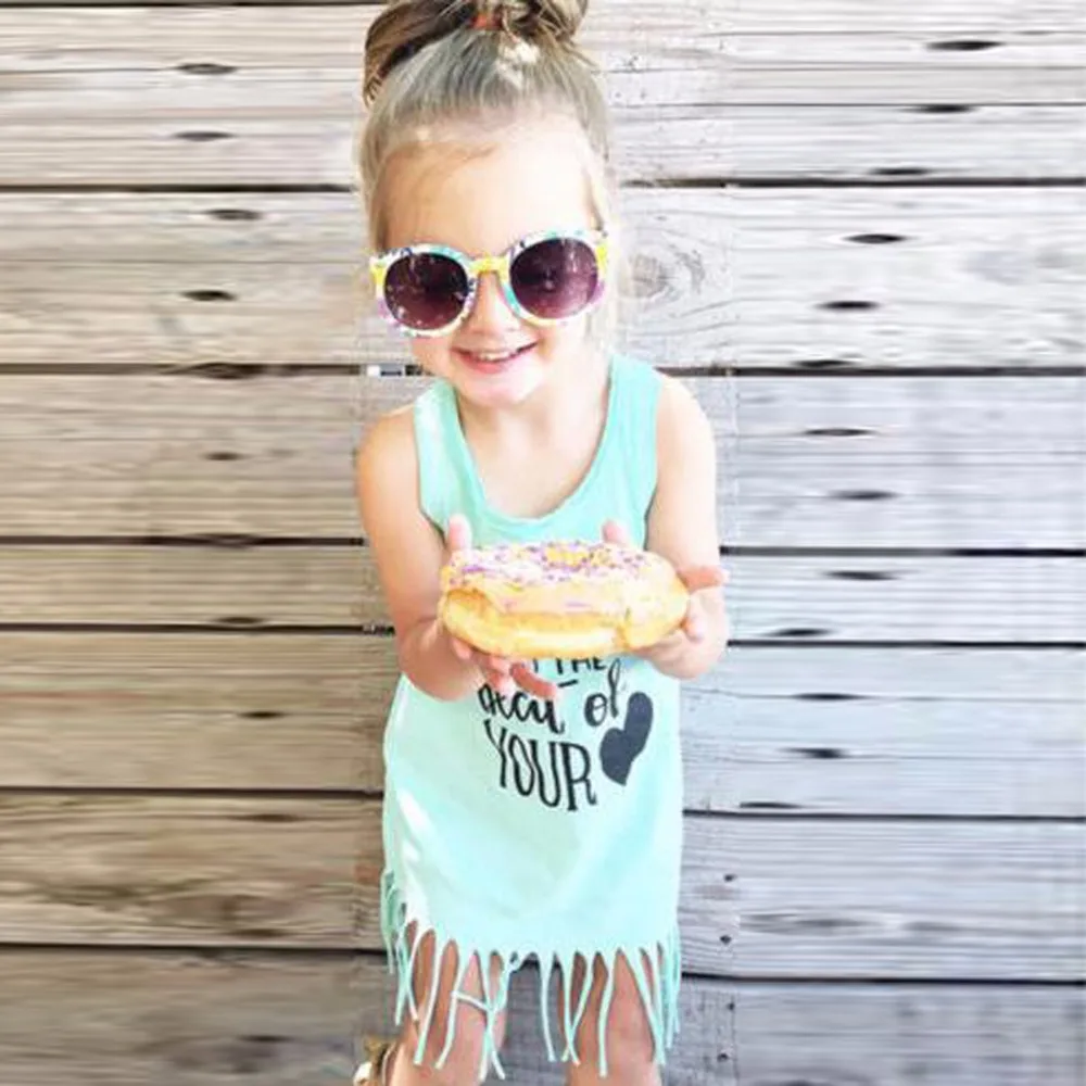 Puseky 2017 Summer Toddler Kid Baby Girl Summer Clothes Sleeveless