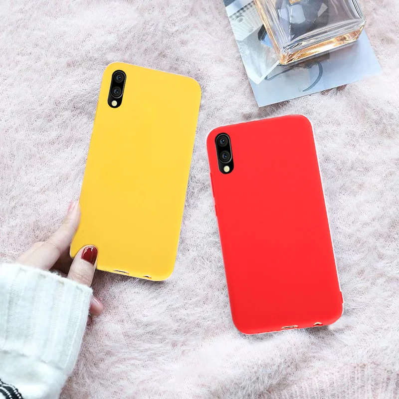 Матовый Мягкий силиконовый чехол ТПУ карамельного цвета для Samsung A10 A20 A30 A40 A50 A70
