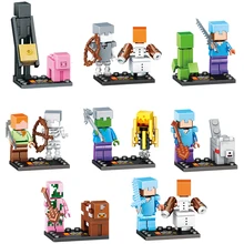 8set/lot My World Zombie Steve Enderman Building Block Compatible Legoing Action Figures toys present