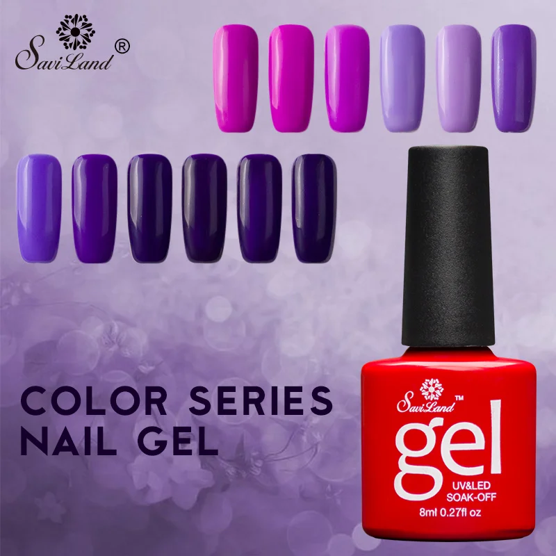 

Saviland Purple Series Gel Varnish Nail Gel Polish Soak Off Gel for Nail Extensions UV LED Nail Gel Varnish Art Design