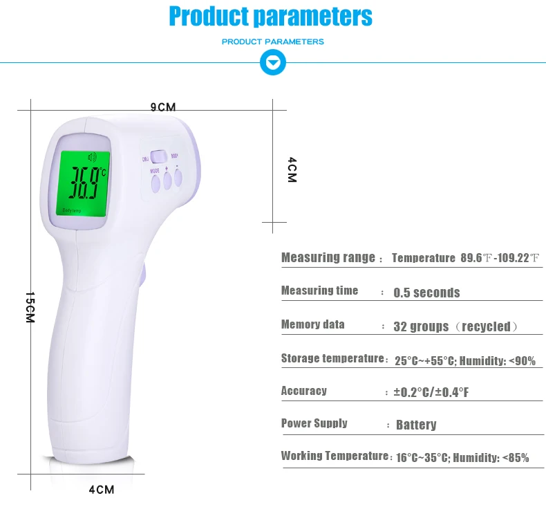 Мультифункциональный цифровой термометр для детей/взрослых, инфракрасный термометр для лба и тела, пистолет, бесконтактный прибор для измерения температуры