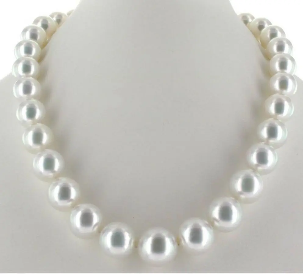 

FREE SHIPPING HOT sell new Style >>>> AAA 12mm natural south seas white pearl necklace 17.5inch