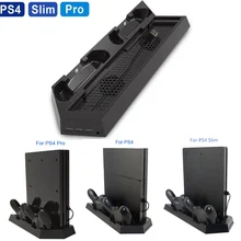 3 в 1 двойной контроллер зарядная станция Вентилятор охлаждения, вертикальная подставка Зарядное устройство для PS4/PS4 Pro/PS4 тонкий игровой консоли Экономия пространства