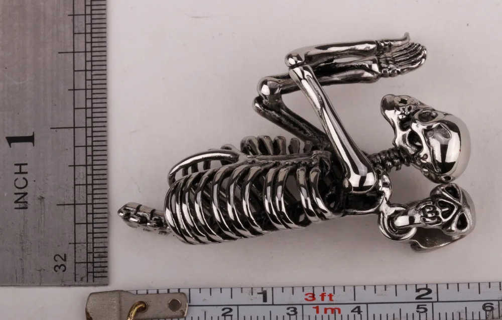 Мужское ожерелье из нержавеющей стали 316L кулон в форме Черепа скелета W Цепь Байкер тяжелый панк ювелирные изделия GN67 Прямая поставка