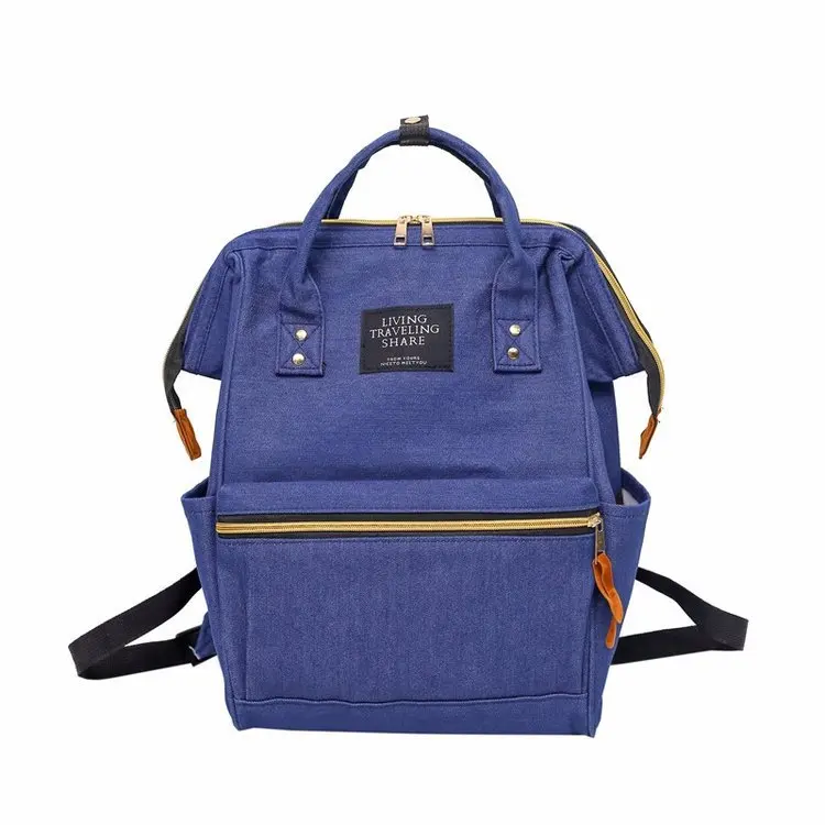 Модный джинсовый женский рюкзак большой емкости, джинсовая дорожная сумка для девочек-подростков, школьная сумка в ковбойском стиле, Женский Повседневный Рюкзак - Цвет: Темно-синий