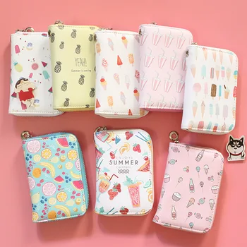

Korean Version of Wallets Female Medium and Long Zipper Printing Korean Students' Fruit Wallets Zero Wallets