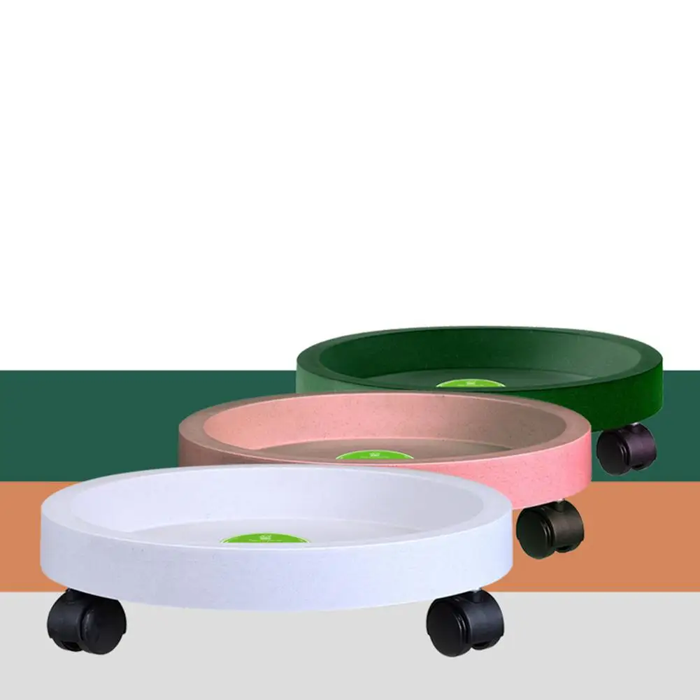 

Adeeing 25CM Movable Flowerpot Tray with Universal Wheel Plastic Water Pan Gardening Accessories