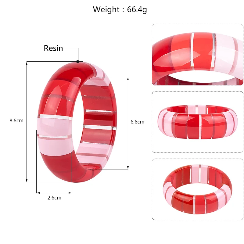 Винтажные акриловые манжеты модные браслеты для женщин красочные полосы смолы широкий браслет Простой Шарм Свадебные новые ювелирные изделия
