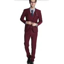 Red men suits tailor made groom suits tuxedos good qualit tuxedos slim fit formal suits(jacket+vest+pants)