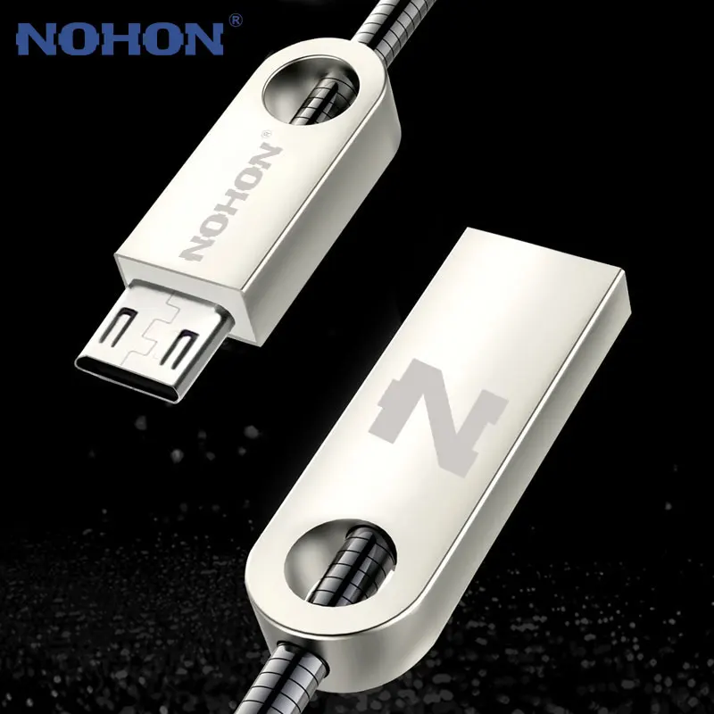 NOHON Micro USB кабель Быстрая зарядка для samsung Xiaomi Huawei HTC Android мобильный телефон цинк металл кабель синхронизации данных зарядный кабель