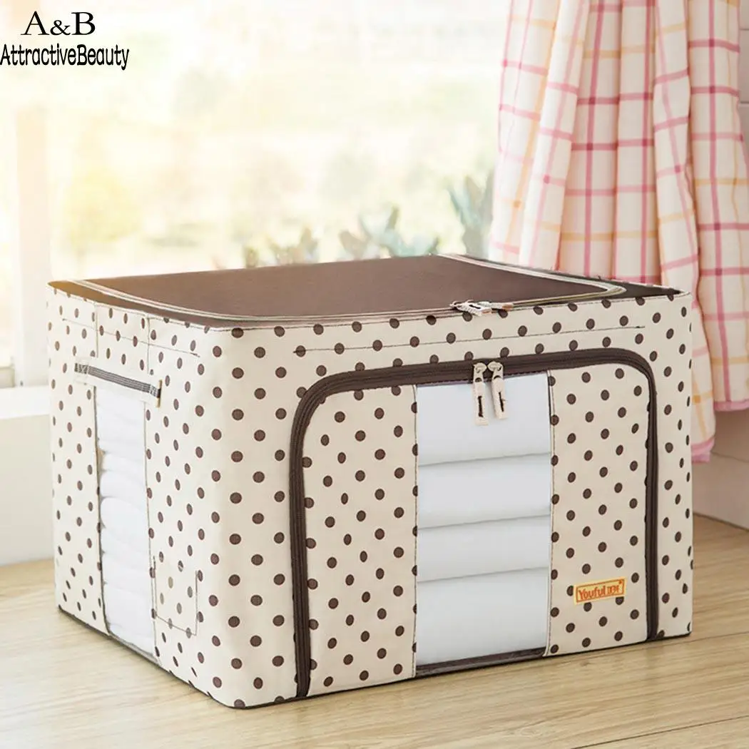 New Oxford Cloth Steel Zipper Storage Box Storage to Hold Clothes